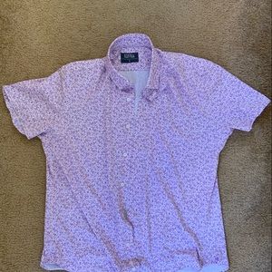 Express ‘State Of Matter’ Short Sleeve Button Down - Purple Floral, Size L